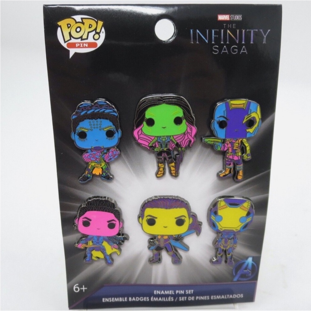 Funko Pop Women of Marvel Neon Infinity Saga 6 Piece Enamel Pin Set